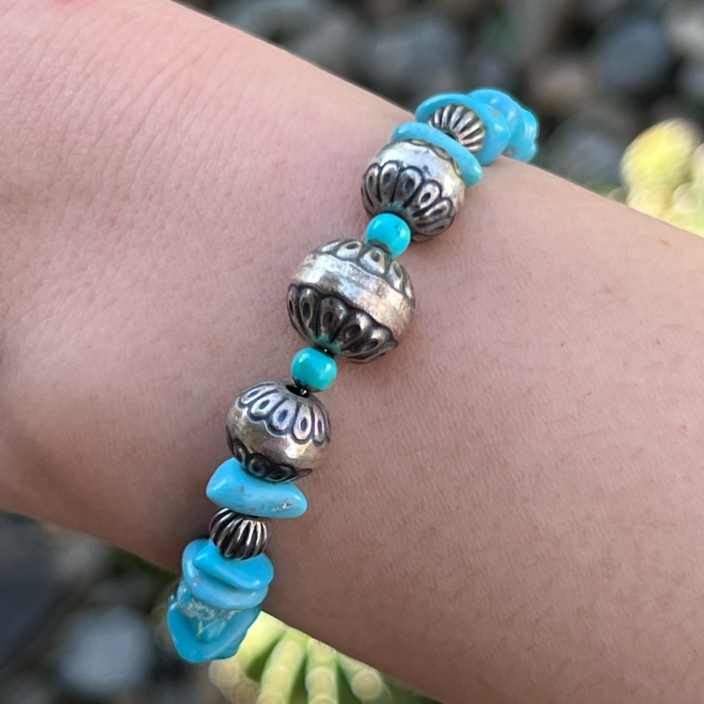 Signed Carolyn Pollack Relios Sterling Silver Turquoise Bracelet 143g 89$
